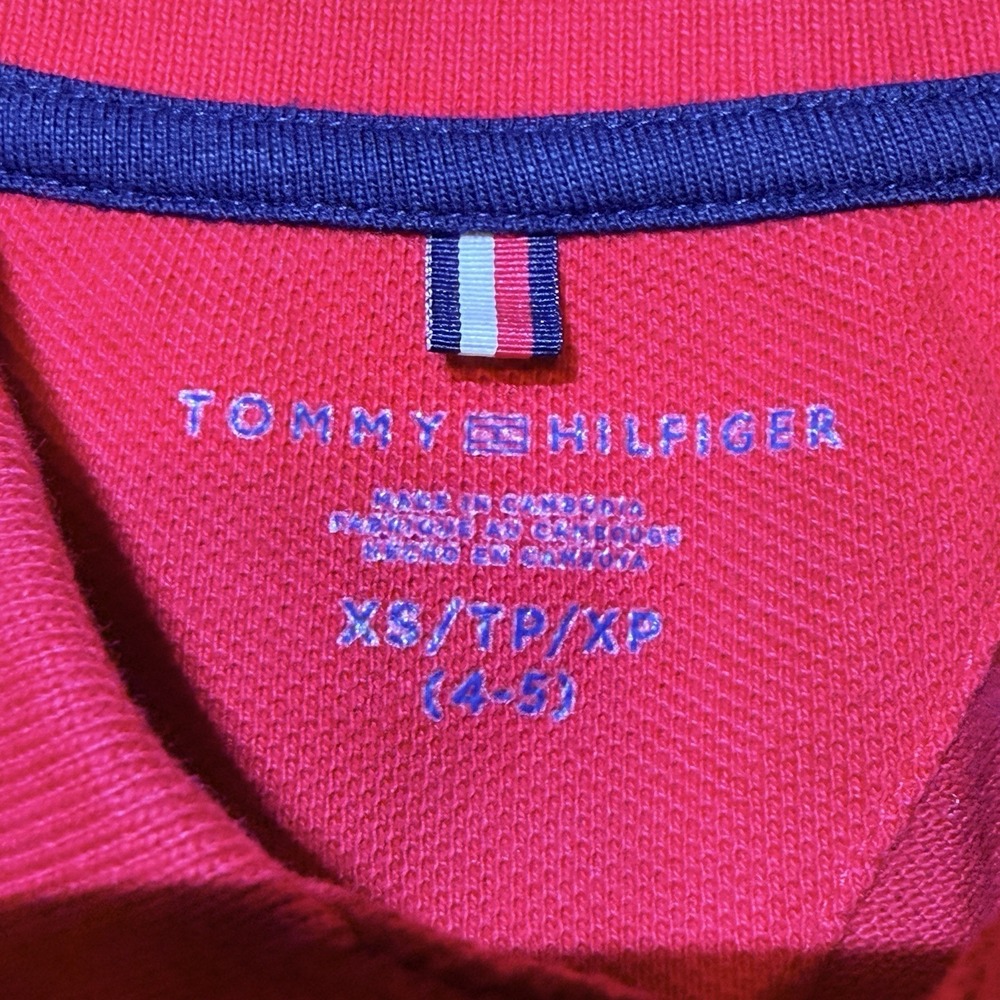 Tommy Hilfiger Kids Red Polo Shirt Size XS 100% Cotton NWT - Picture 4 of 5